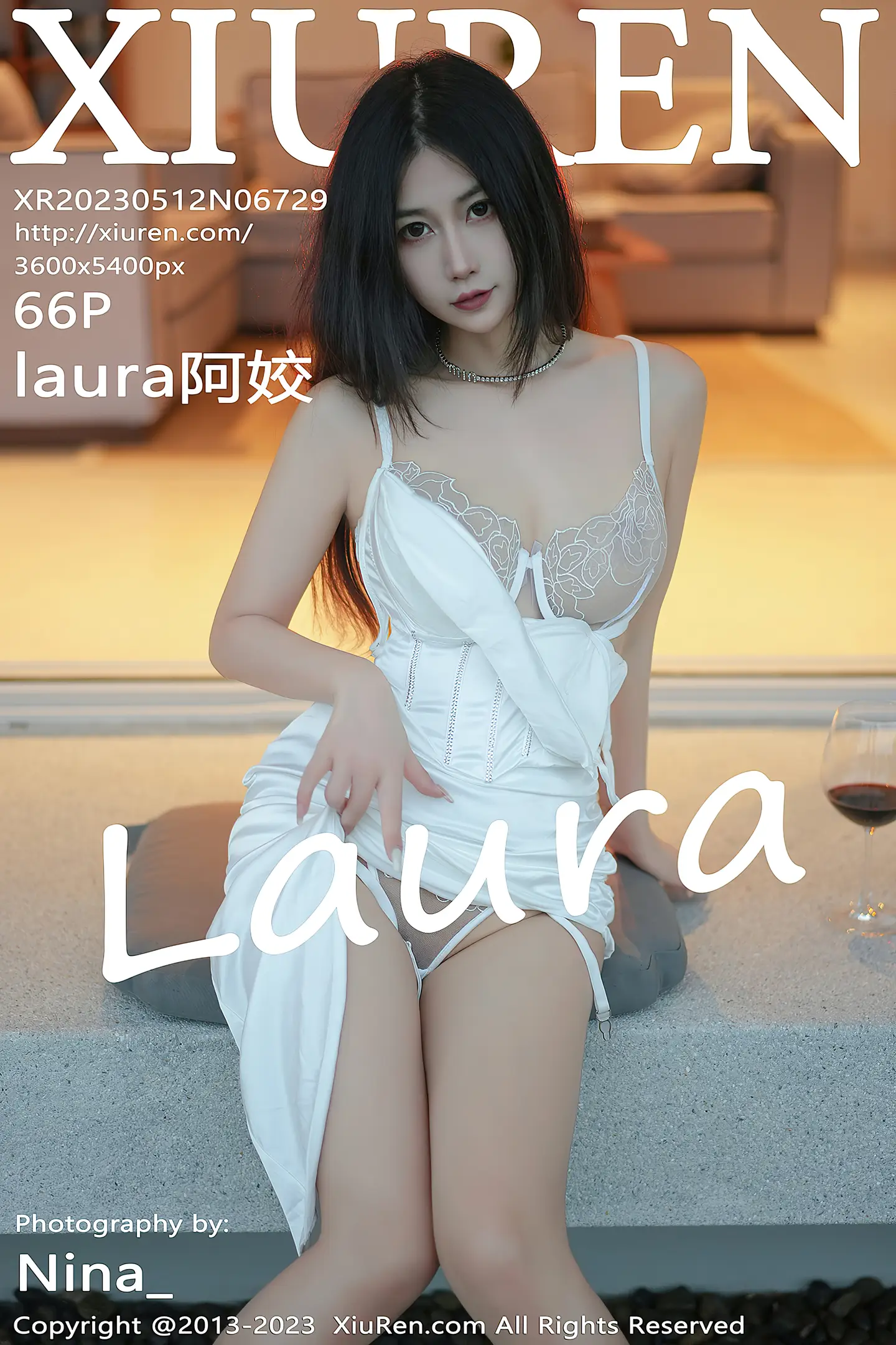 [XiuRen秀人网]No.6729_模特laura阿姣脱白色吊带长裙露浅色轻透蕾丝内衣完美诱惑写真66P-秀人网 - XiuRen.Space